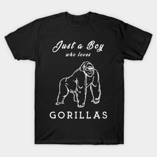 Cute Gorilla T-Shirt, Gift For Animal Lover, Men, and Boy T-Shirt